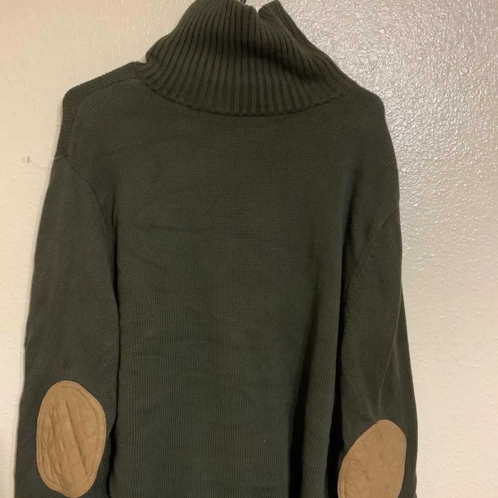 vintage ralph lauren suede patch turtleneck
